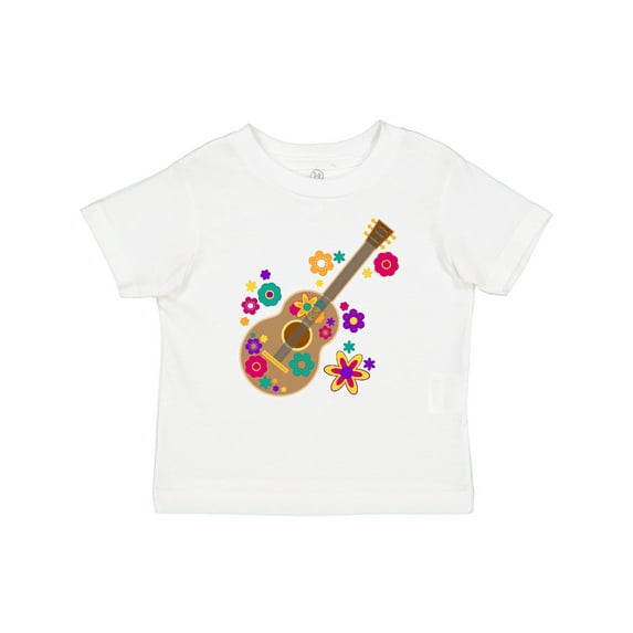 Inktastic Acoustic Guitar with Colorful Flowers Boys or Girls Baby T-Shirt