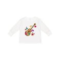 thumbnail image 1 of Inktastic Acoustic Guitar with Colorful Flowers Boys or Girls Long Sleeve Toddler T-Shirt, 1 of 5