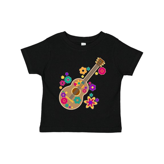 Inktastic Acoustic Guitar with Colorful Flowers Boys or Girls Toddler T-Shirt