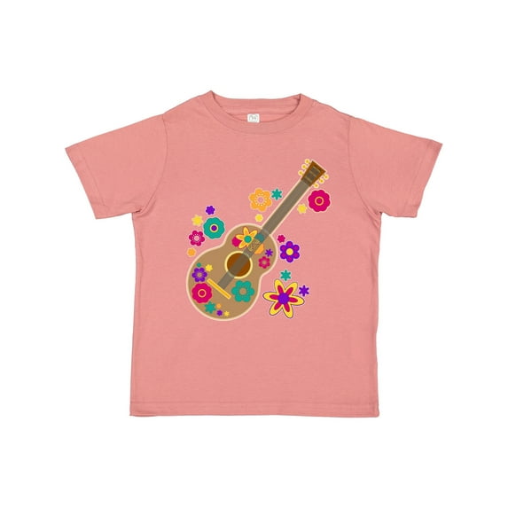 Inktastic Acoustic Guitar with Colorful Flowers Boys or Girls Toddler T-Shirt