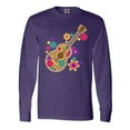 thumbnail image 1 of Inktastic Acoustic Guitar with Colorful Flowers Long Sleeve T-Shirt, 1 of 5