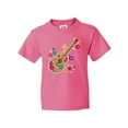 thumbnail image 1 of Inktastic Acoustic Guitar with Colorful Flowers Youth T-Shirt, 1 of 5