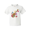 thumbnail image 1 of Inktastic Acoustic Guitar with Colorful Flowers Youth T-Shirt, 1 of 5