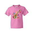 thumbnail image 1 of Inktastic Acoustic Guitar with Colorful Flowers Youth T-Shirt, 1 of 5