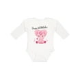 thumbnail image 1 of Inktastic Aditi 1st Birthday Elephant Pink Cute Boys or Girls Long Sleeve Baby Bodysuit, 1 of 5