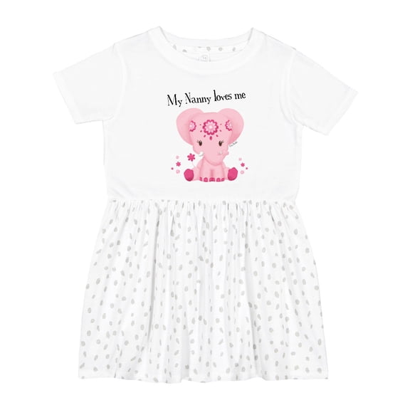 Inktastic Aditi My Nanny Loves Me Pink Elephant Beautiful Girls Toddler Dress