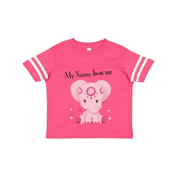 Inktastic Aditi My Nanny Loves Me Pink Elephant Beautiful Girls Toddler T-Shirt