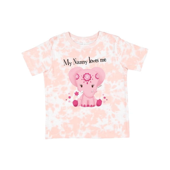Inktastic Aditi My Nanny Loves Me Pink Elephant Beautiful Girls Toddler T-Shirt
