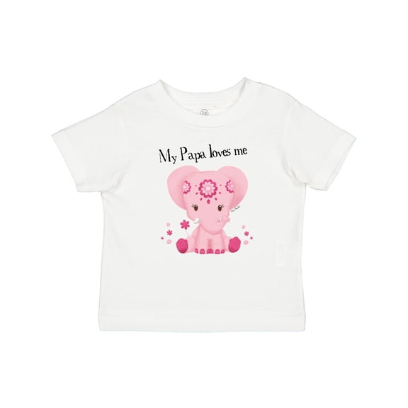 Inktastic Aditi My Papa Loves Me Pink Elephant Beautiful Girls Baby T-Shirt