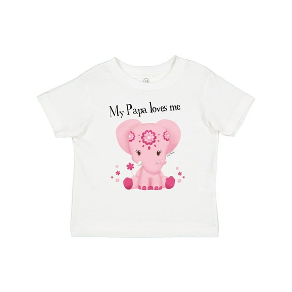Inktastic Aditi My Papa Loves Me Pink Elephant Beautiful Girls Toddler T-Shirt