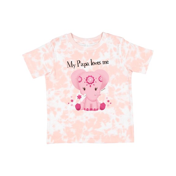 Inktastic Aditi My Papa Loves Me Pink Elephant Beautiful Girls Toddler T-Shirt
