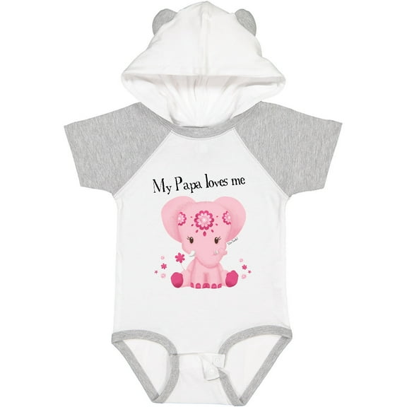 Inktastic Aditi My Papa loves me Pink Elephant beautiful Girls Baby Bodysuit