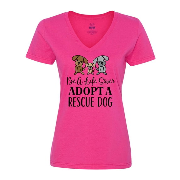 Inktastic Adopt a Rescue Dog Pet Women's V-Neck T-Shirt