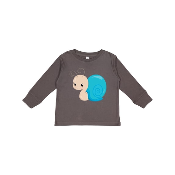 Inktastic Adorable Blue Snail Boys or Girls Long Sleeve Toddler T-Shirt