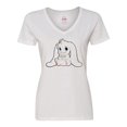 thumbnail image 1 of Inktastic Adorable Easter Bunny Women's V-Neck T-Shirt, 1 of 5