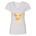 thumbnail image 1 of Inktastic Adorable Highland Cow Charm Women's V-Neck T-Shirt, 1 of 5