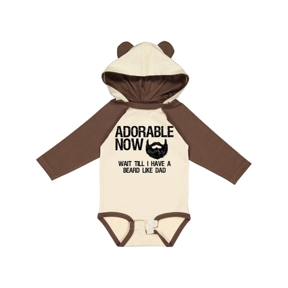 Inktastic Adorable Now...wait Till I Have a Beard Like Dad Boys Long Sleeve Baby Bodysuit