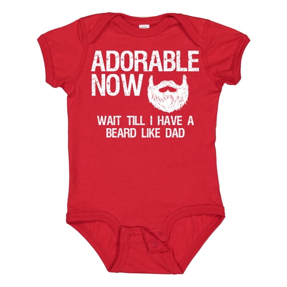 Inktastic Adorable Now...wait Till I Have a Beard Like Dad in White Boys Baby Bodysuit