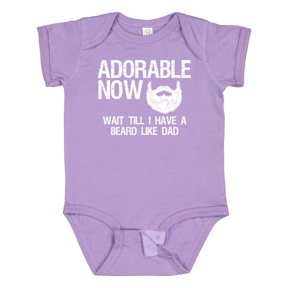 Inktastic Adorable Now...wait Till I Have a Beard Like Dad in White Boys Baby Bodysuit
