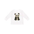 thumbnail image 1 of Inktastic Adorable Panda with Bamboo Illustration Boys or Girls Long Sleeve Toddler T-Shirt, 1 of 5