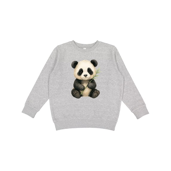 Inktastic Adorable Panda with Bamboo Illustration Youth Sweatshirt