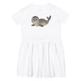 thumbnail image 1 of Inktastic Adorable Seal Illustration Cute Animal Art Girls Toddler Dress, 1 of 5
