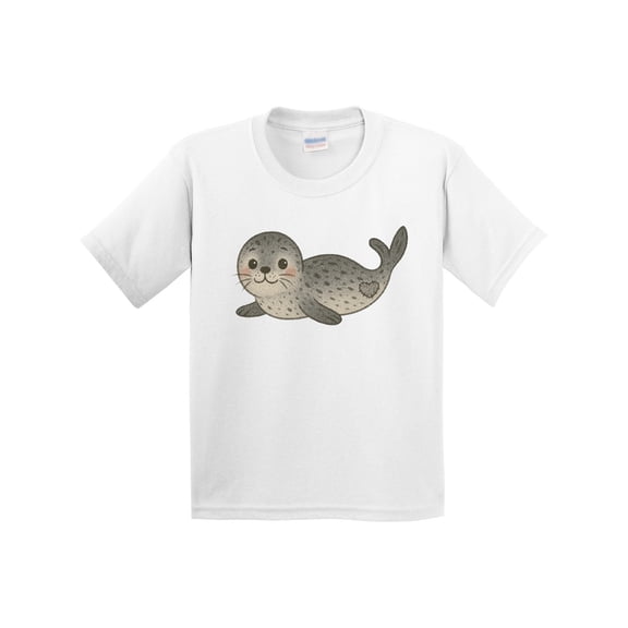 Inktastic Adorable Seal Illustration Cute Animal Art Youth T-Shirt
