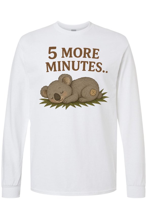 Adorable Sleeping Koala 5 More Minutes Long Sleeve T-Shirt