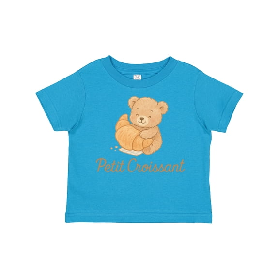 Inktastic Adorable Teddy Bear Petit Croissant French Breakfast Art Boys or Girls Toddler T-Shirt