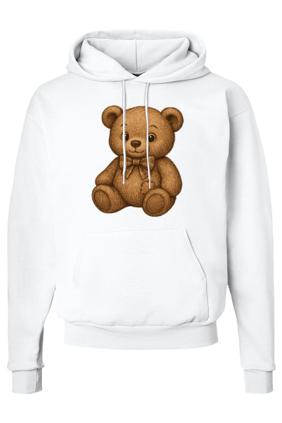 Adorable Teddy Bear Sketch Vintage Charm Adult Hoodie Sweatshirt