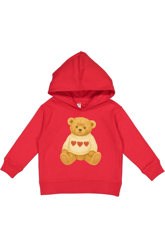 Adorable Vintage Bear Sweater with Hearts Toddler Hoodie