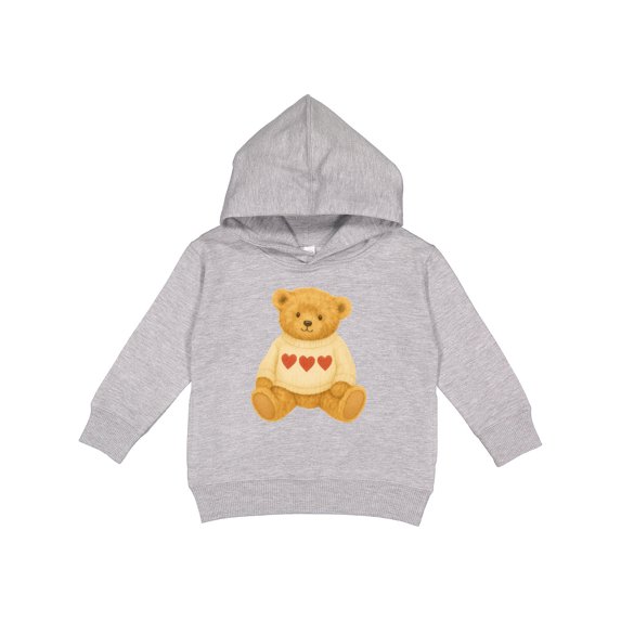 Inktastic Adorable Vintage Bear Sweater with Hearts Toddler Hoodie
