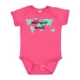 thumbnail image 1 of Inktastic Adventure Awaits Teal World Map Boys or Girls Baby Bodysuit, 1 of 5