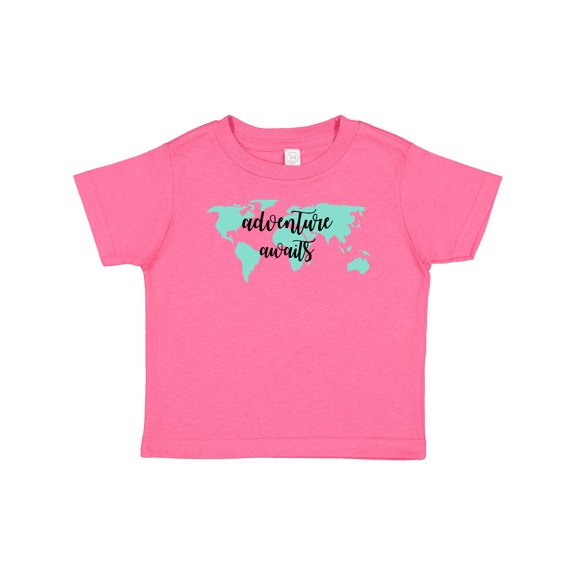 Inktastic Adventure Awaits Teal World Map Boys or Girls Baby T-Shirt