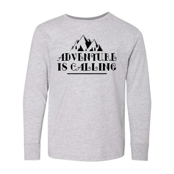 Inktastic Adventure Is Calling Camping Hiking Long Sleeve Youth T-Shirt