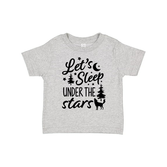 Inktastic Adventure Let's Sleep Under the Stars with Moon and Wolf Boys or Girls Toddler T-Shirt