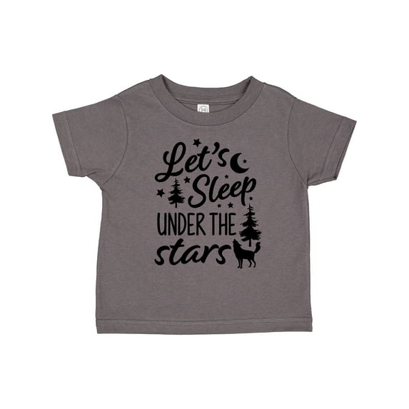 Inktastic Adventure Let's Sleep Under the Stars with Moon and Wolf Boys or Girls Toddler T-Shirt