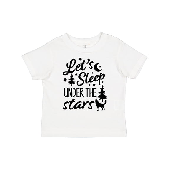 Inktastic Adventure Let's Sleep Under the Stars with Moon and Wolf Boys or Girls Toddler T-Shirt