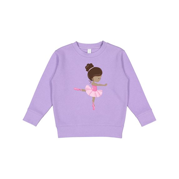 Inktastic African American Ballerina, Ballet Girl, Pink Tutu Toddler Sweatshirt
