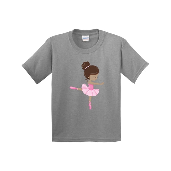 Inktastic African American Ballerina, Ballet Girl, Pink Tutu Youth T-Shirt