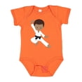 thumbnail image 1 of Inktastic African American Boy, Black Belt, Karate Pose Boys Baby Bodysuit, 1 of 5