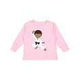 thumbnail image 1 of Inktastic African American Boy, Black Belt, Karate Pose Boys Long Sleeve Toddler T-Shirt, 1 of 5