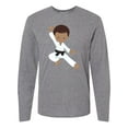 thumbnail image 1 of Inktastic African American Boy, Black Belt, Karate Pose Long Sleeve T-Shirt, 1 of 5