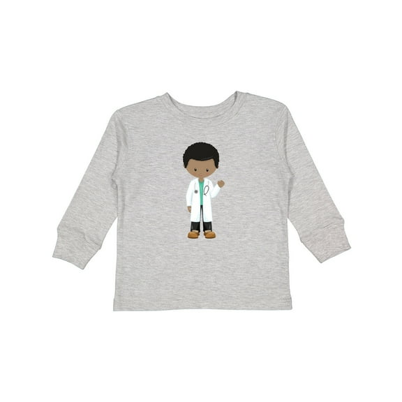 Inktastic African American Boy, Doctor, Lab Coat, Medicine Boys Long Sleeve Toddler T-Shirt