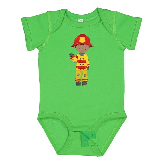 Inktastic African American Boy, Fireman, Firefighter Boys Baby Bodysuit