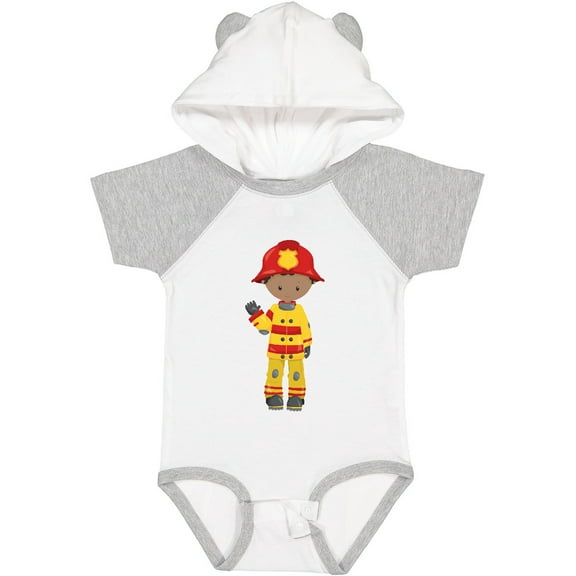 Inktastic African American Boy, Fireman, Firefighter Boys Baby Bodysuit