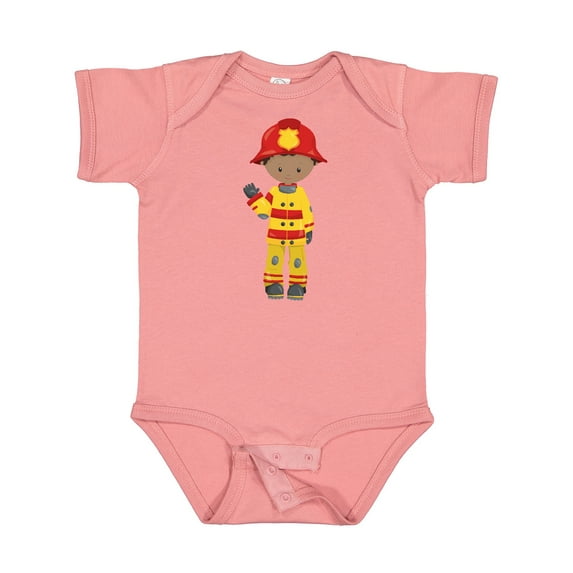 Inktastic African American Boy, Fireman, Firefighter Boys Baby Bodysuit