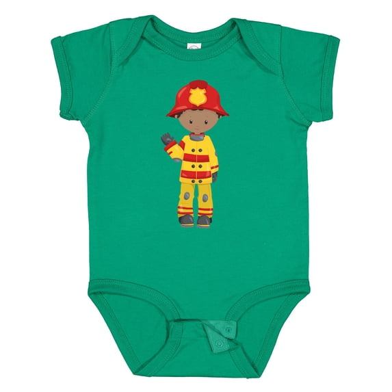 Inktastic African American Boy, Fireman, Firefighter Boys Baby Bodysuit