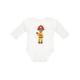 thumbnail image 1 of Inktastic African American Boy, Fireman, Firefighter Boys Long Sleeve Baby Bodysuit, 1 of 5