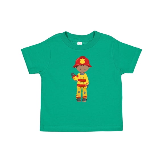 Inktastic African American Boy, Fireman, Firefighter, Helmet Boys Baby T-Shirt
